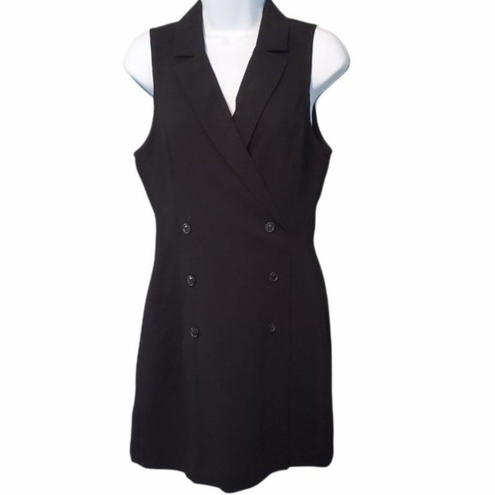 BCBGeneration Black Faux Button Front Shirt Dress   Size 2